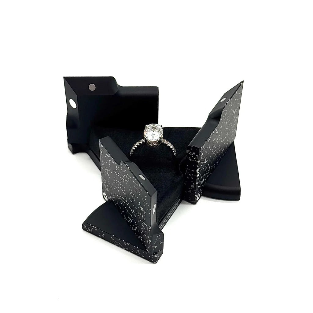 Luxury Ring Box Magnetic Reveal (Star Black)